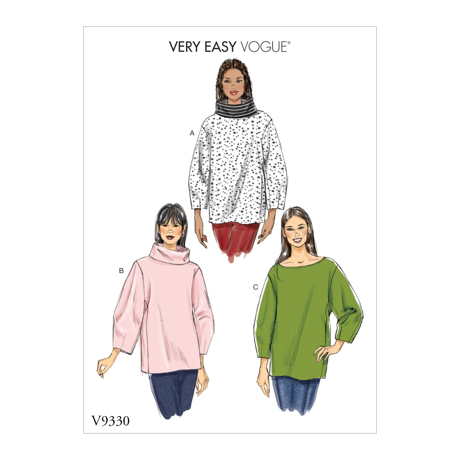 Vogue Pattern 9330 Misses' Top | Very Easy Vogue 2 Vogue Pattern 9330 Misses' Top | Very Easy Vogue - Image 2