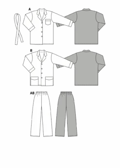 Burda 2691 Unisex Pyjamas Pattern -Jaycotts Shop bd 2691 M
