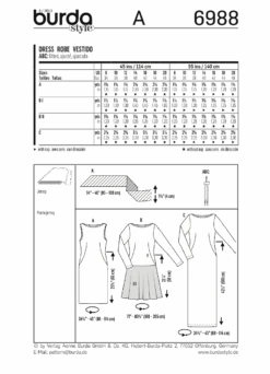 Burda 6988 Dress Sewing Pattern 12 Burda 6988 Dress Sewing Pattern -Jaycotts Shop bd 6988 back envelope