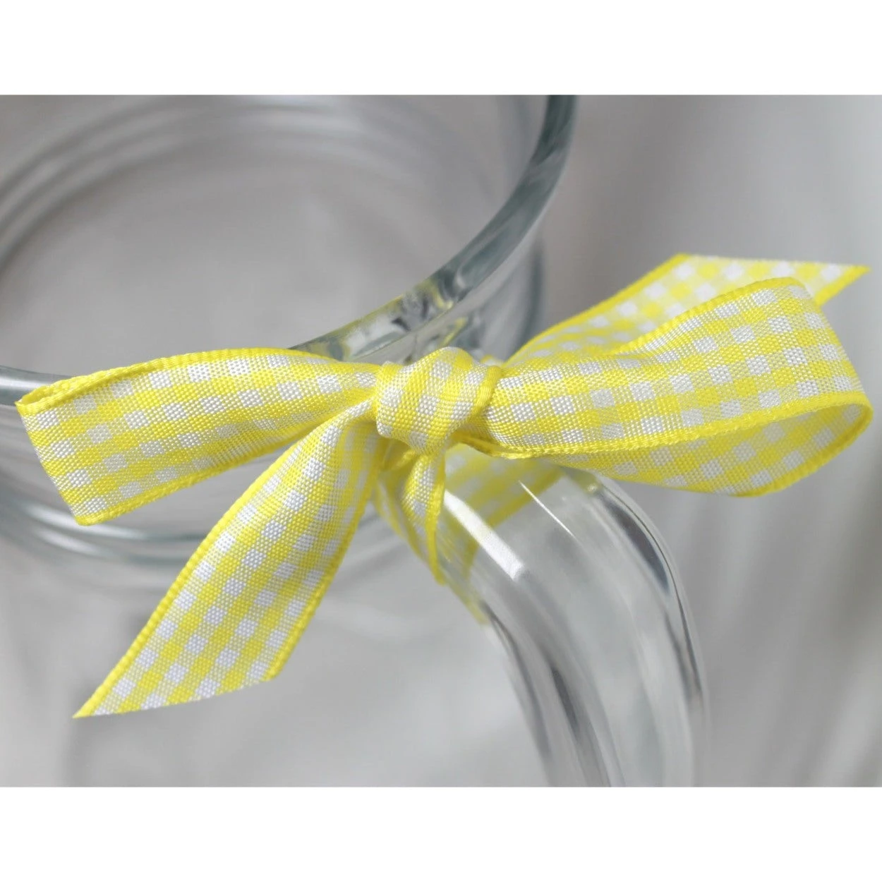 Berisfords Gingham Ribbon Lemon 2 Berisfords Gingham Ribbon Lemon - Image 2