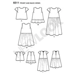 New Look NL6511 Tops With Length And Sleeve Variations -Jaycotts Shop newlook crop top pattern 6511 front back view 33bdb01c ba97 4a88 a039 b023b7954a22