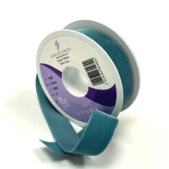 Berisfords Petrol Blue Velvet | 5m Roll