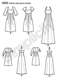 Simplicity Pattern 1800 Misses' And Plus Size Dresses -Jaycotts Shop s1800 fbv