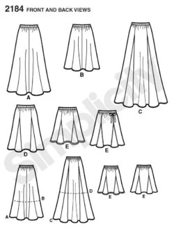 Simplicity Pattern 2184 Misses' Skirts | 2 Hour -Jaycotts Shop s2184 fbv