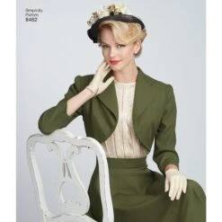 Simplicity Pattern 8462 Vintage Blouse Skirt And Lined Bolero -Jaycotts Shop simplicity 1940s vintage separates pattern 8462 AV1
