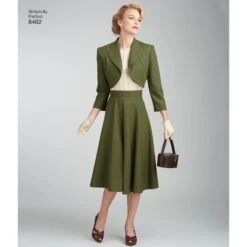 Simplicity Pattern 8462 Vintage Blouse Skirt And Lined Bolero -Jaycotts Shop simplicity 1940s vintage separates pattern 8462 AV2