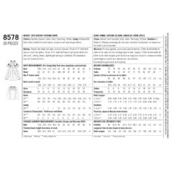 Simplicity Pattern 8578 18th Century Costume Gown 18 Simplicity Pattern 8578 18th Century Costume Gown -Jaycotts Shop simplicity baroque gown pattern 8578 envelope back