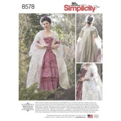 Simplicity Pattern 8578 18th Century Costume Gown 12 Simplicity Pattern 8578 18th Century Costume Gown -Jaycotts Shop simplicity baroque gown pattern 8578 envelope front