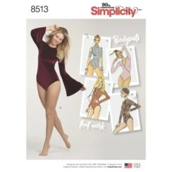 Simplicity Pattern 8513 Misses Knit Bodysuits 16 Simplicity Pattern 8513 Misses Knit Bodysuits -Jaycotts Shop simplicity bodysuit pattern 8513 envelope front