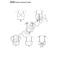 Simplicity Pattern 8549 Knit Or Woven Bra Tops 19 Simplicity Pattern 8549 Knit Or Woven Bra Tops -Jaycotts Shop simplicity bralette pattern 8549 front back view