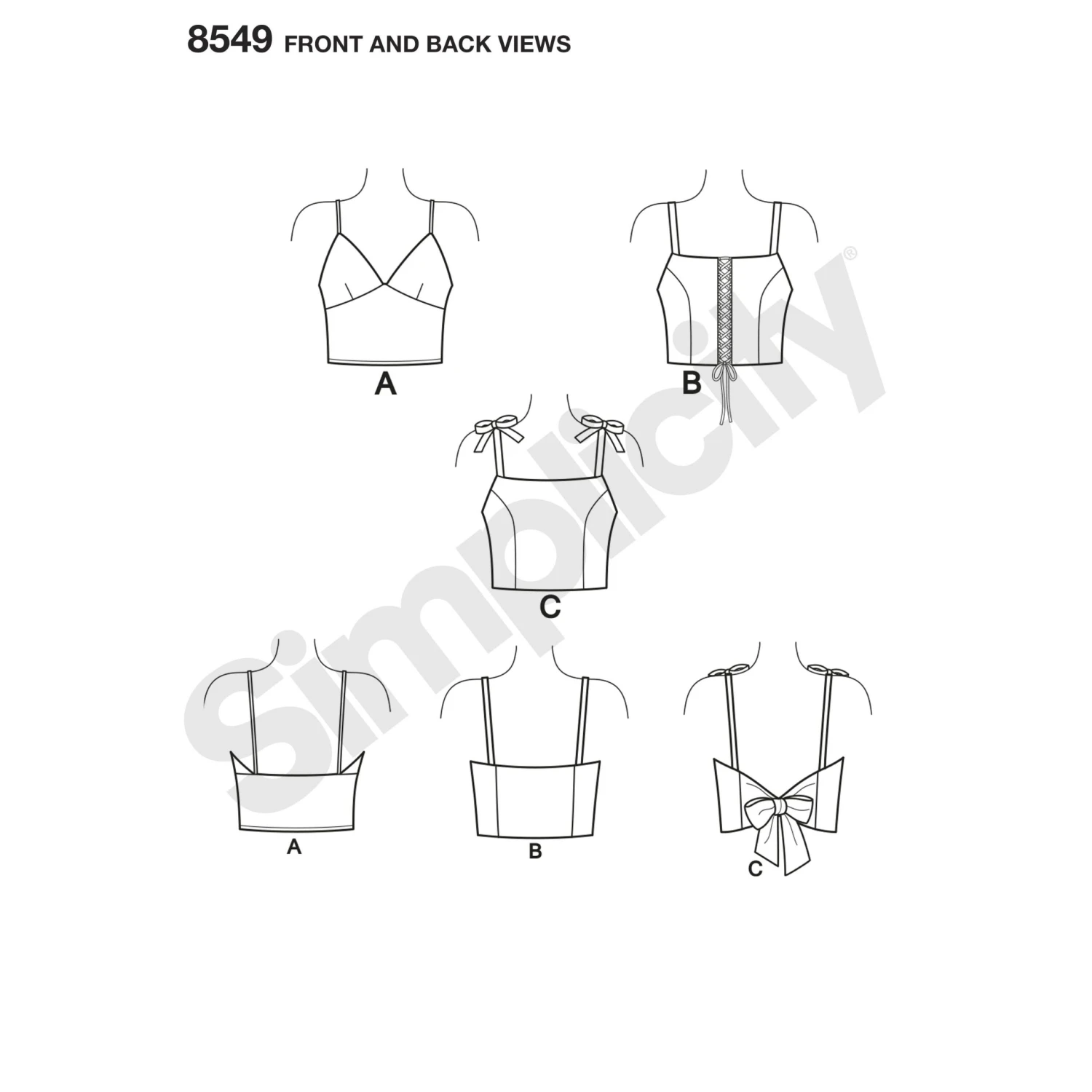 Simplicity Pattern 8549 Knit Or Woven Bra Tops 10 Simplicity Pattern 8549 Knit Or Woven Bra Tops - Image 10
