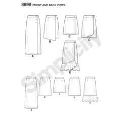 Simplicity Pattern 8699 Buttoned Wrap Front Skirts 11 Simplicity Pattern 8699 Buttoned Wrap Front Skirts -Jaycotts Shop simplicity buttoned wrap skirt pattern 8699 front back views