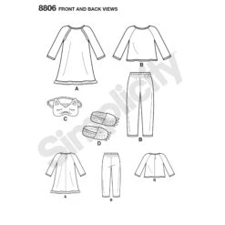 Simplicity Pattern 8806 Boys And Girls Loungewear 11 Simplicity Pattern 8806 Boys And Girls Loungewear -Jaycotts Shop simplicity child face mask cozywear pattern 8806 front back views