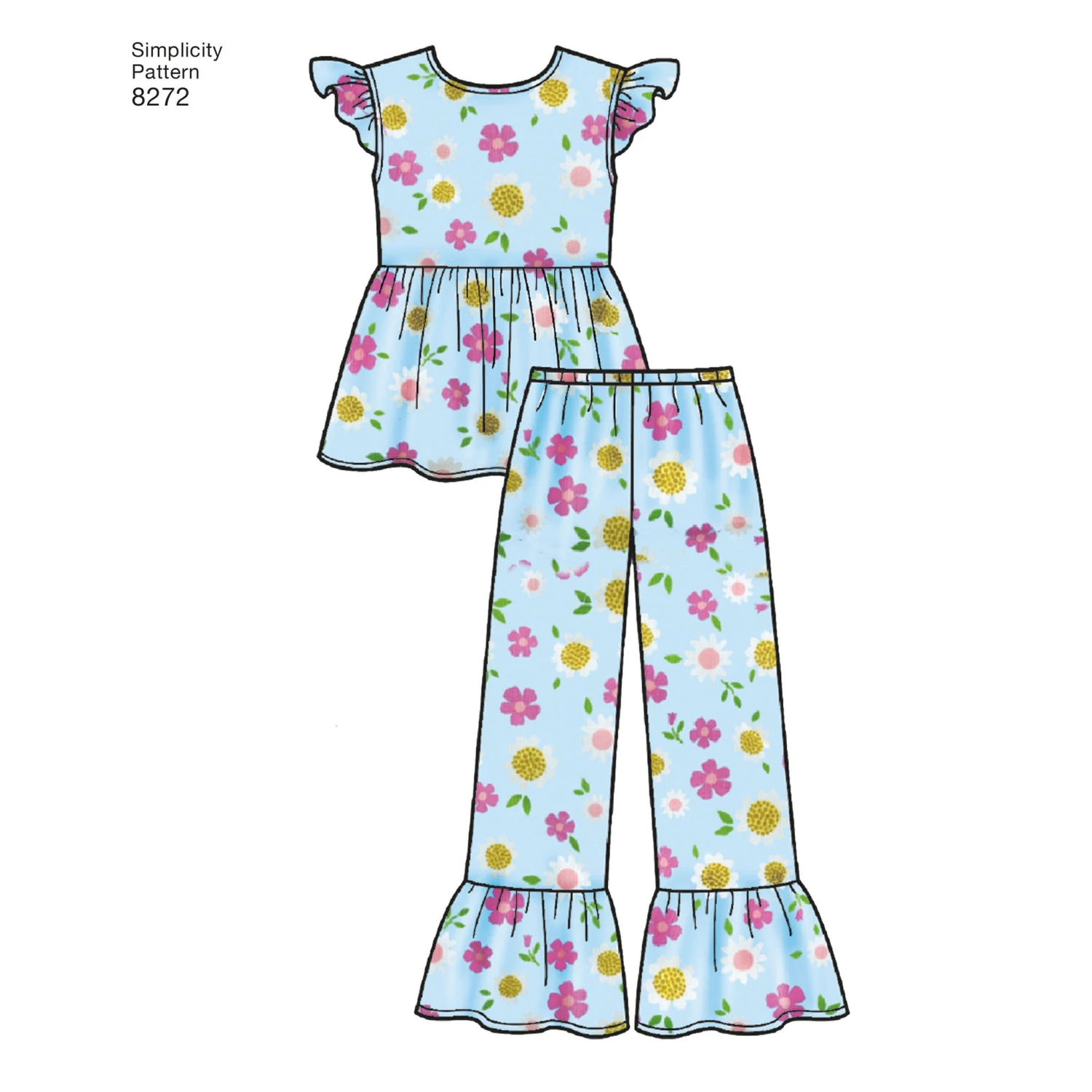 Simplicity Pattern 8272 Child's And Girls' Sleepwear 1 Simplicity Pattern 8272 Child's And Girls' Sleepwear