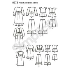 Simplicity Pattern 8272 Child's And Girls' Sleepwear 15 Simplicity Pattern 8272 Child's And Girls' Sleepwear -Jaycotts Shop simplicity children pattern 8272 front back view