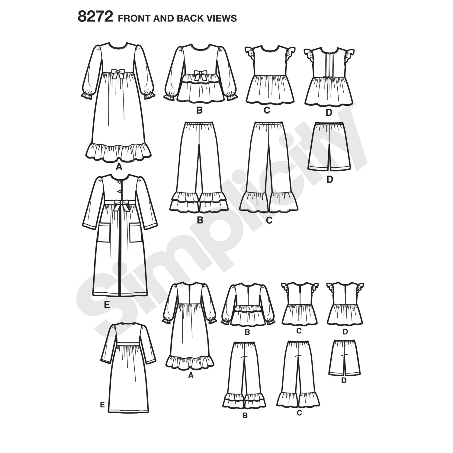 Simplicity Pattern 8272 Child's And Girls' Sleepwear 8 Simplicity Pattern 8272 Child's And Girls' Sleepwear - Image 8