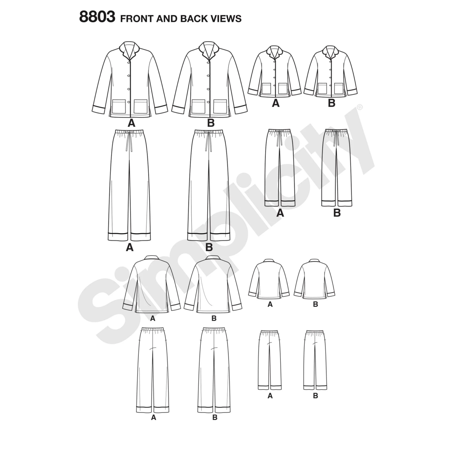 Simplicity Pattern 8803 Classic Pyjama Set 5 Simplicity Pattern 8803 Classic Pyjama Set - Image 5