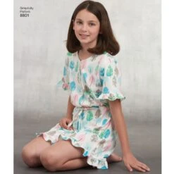 Simplicity Pattern 8801 Girls And Misses Knit Jumpsuit Romper -Jaycotts Shop simplicity mother daughter pajama rompers pattern 8801 AV3