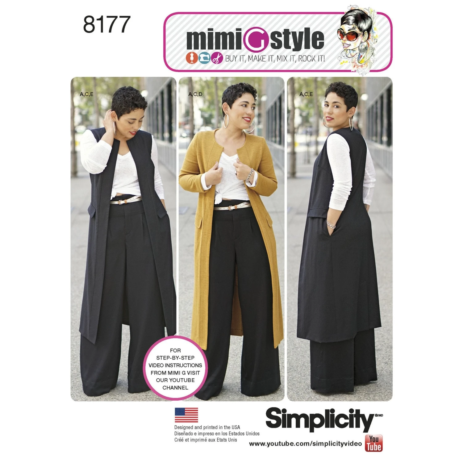 Simplicity Pattern 8177 Features A Duster Length Coat Or Vest, 2 Simplicity Pattern 8177 Features A Duster Length Coat Or Vest, - Image 2