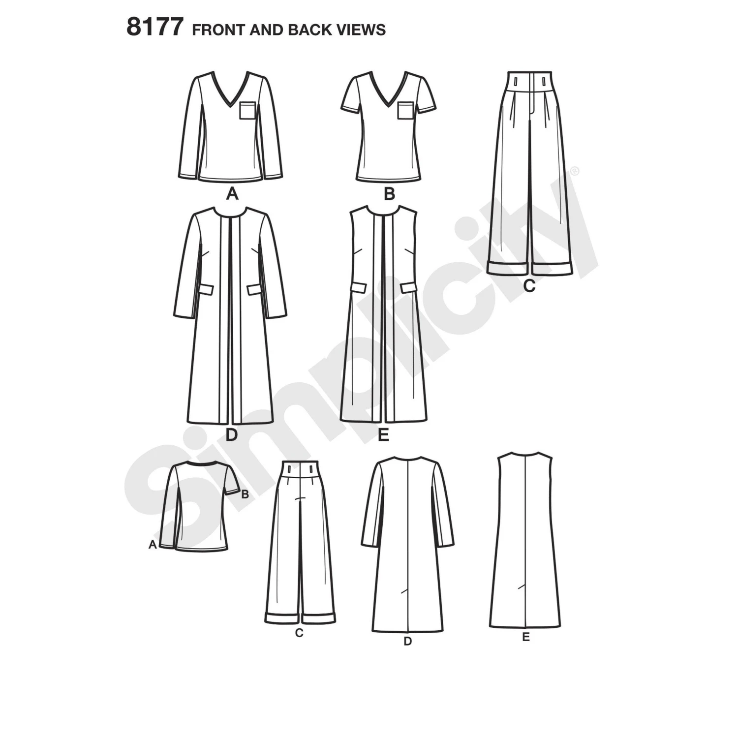 Simplicity Pattern 8177 Features A Duster Length Coat Or Vest, 5 Simplicity Pattern 8177 Features A Duster Length Coat Or Vest, - Image 5
