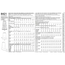 Simplicity Pattern 8421 Skirts In Three Lengths With Hem Variations -Jaycotts Shop simplicity skirts aline skirt easy miss pattern 8421 envelope back