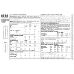 Simplicity Pattern 8518 Girls And Misses Slim- Fit Lounge Trousers -Jaycotts Shop simplicity slim pjs pattern 8518 envelope back