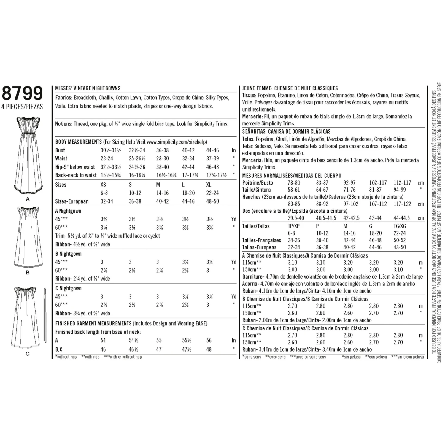 Simplicity Pattern 8799 Simple To Make 1950s Gowns 5 Simplicity Pattern 8799 Simple To Make 1950s Gowns - Image 5
