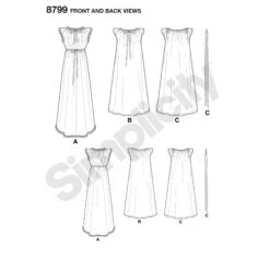 Simplicity Pattern 8799 Simple To Make 1950s Gowns 11 Simplicity Pattern 8799 Simple To Make 1950s Gowns -Jaycotts Shop simplicity vintage nightgown 1950s pattern 8799 front back views