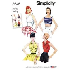 Simplicity Pattern 8645 Halters And Sun Top -Jaycotts Shop simplicity vintage top halter pattern 8645 envelope front