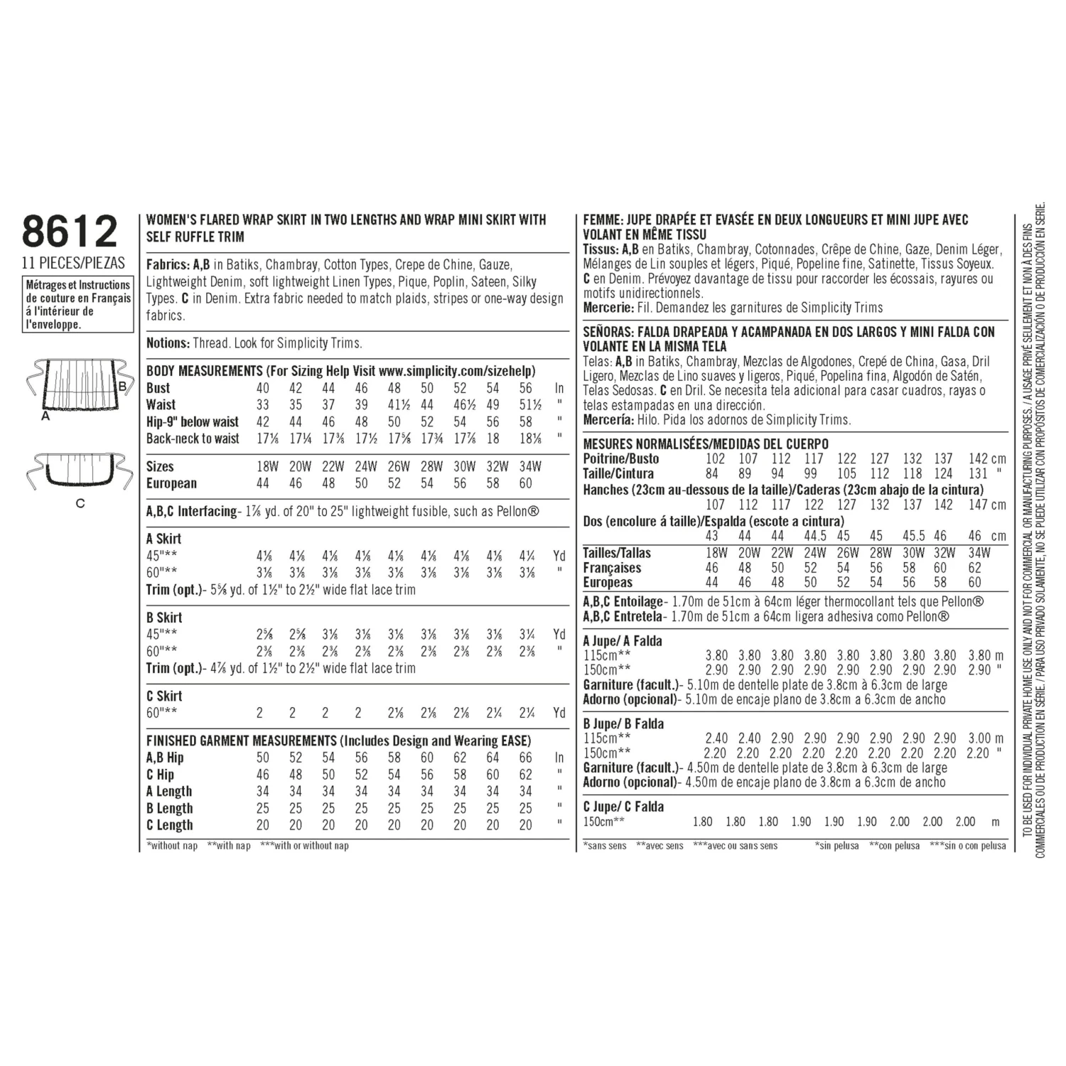 Simplicity Pattern 8612 Easy To Sew Wrap Skirts 8 Simplicity Pattern 8612 Easy To Sew Wrap Skirts - Image 8